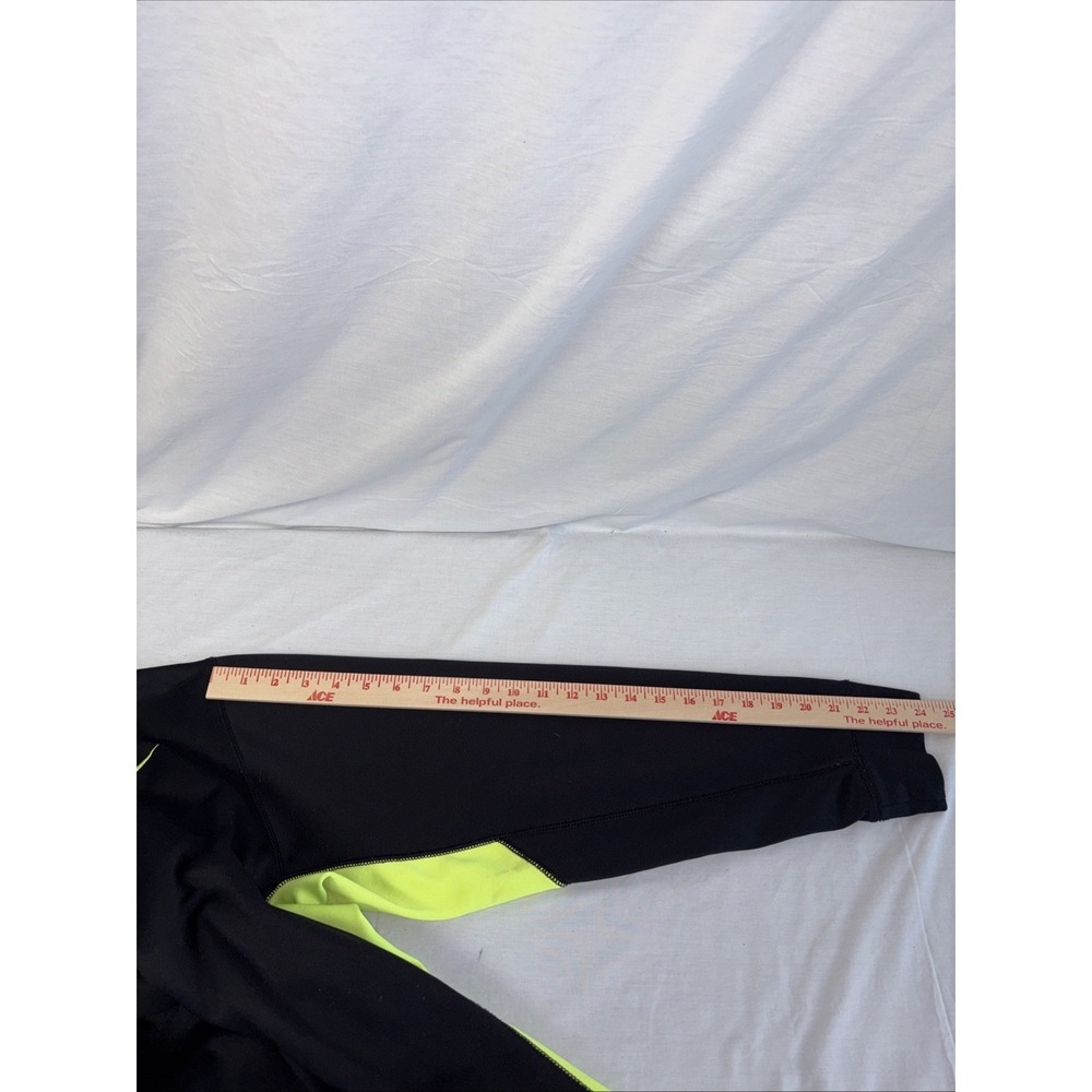 Nike Hoodie Mens Medium Therma Fit Black Neon Green Swoosh Pullover Sweatshirt - Picture 7 of 14